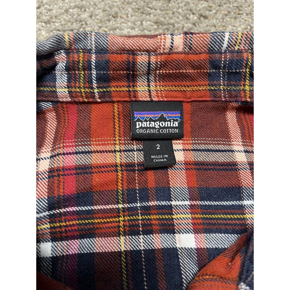 Patagonia Shirt Women's Size 2 Multicolor Plaid Flannel Button Up Outdoors - Picture 3 of 7